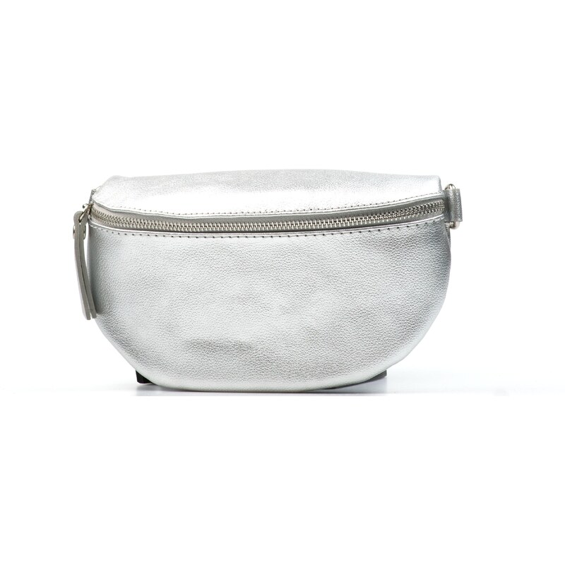 Blaire Kožená crossbody ledvinka Tamra stříbrná 42976885