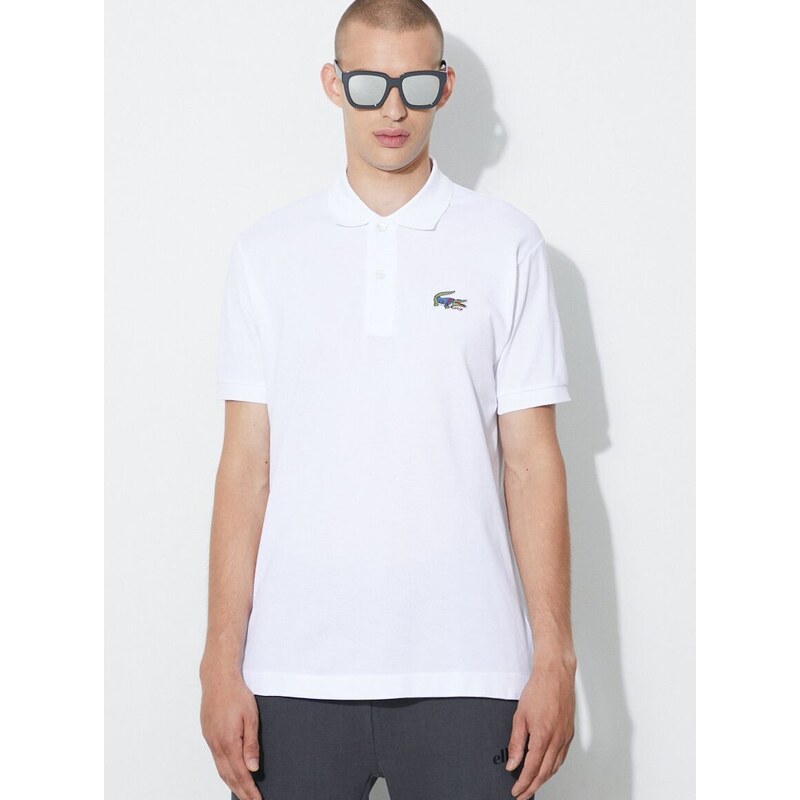 Bavlněné polo tričko Lacoste x Netflix bílá barva, s aplikací, PH7057-VIR -  GLAMI.cz