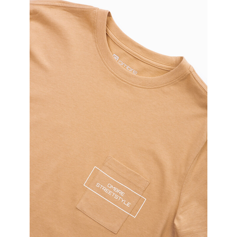 Ombre Men's cotton t-shirt with pocket print