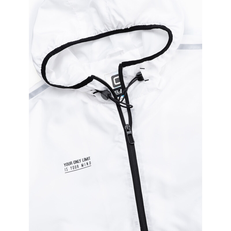 Ombre Clothing Pánská sportovní bunda s ombre efektem - bílo-černá V4 OM-JANP-0104