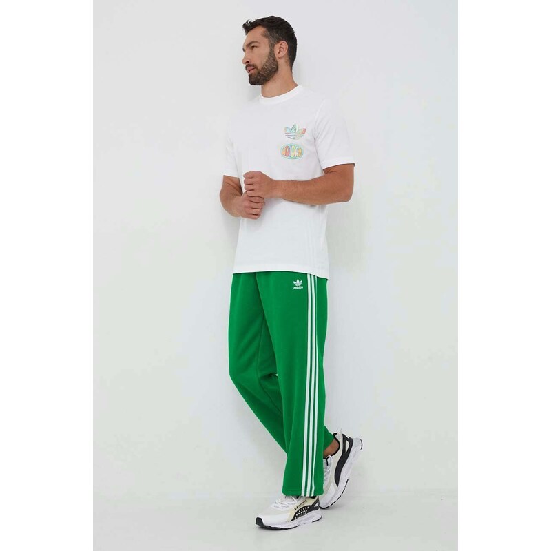 Tepláky adidas Originals Adicolor zelená barva, s aplikací