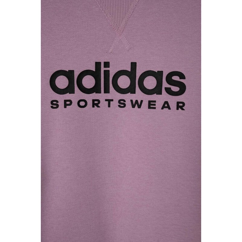 Dětská mikina adidas fialová barva, s potiskem