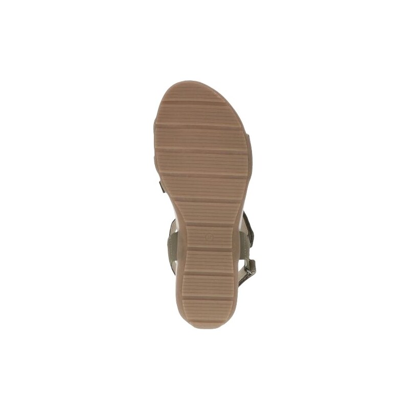 Khaki měkké kožené sandály CAPRICE 28105