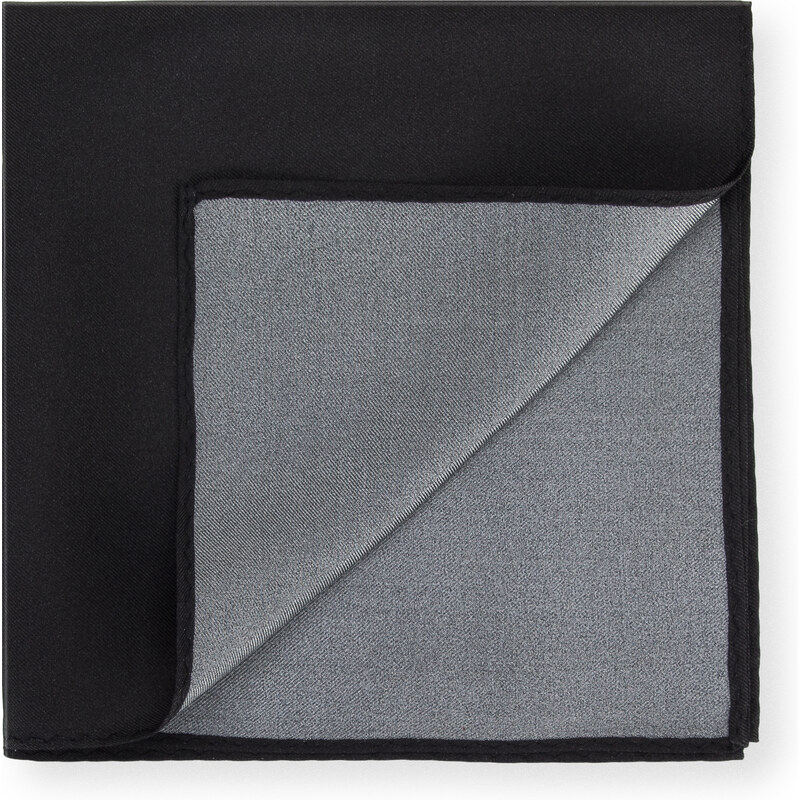 Jednobarevný hedvábný kapesníček Wittchen, černá, hedvábí