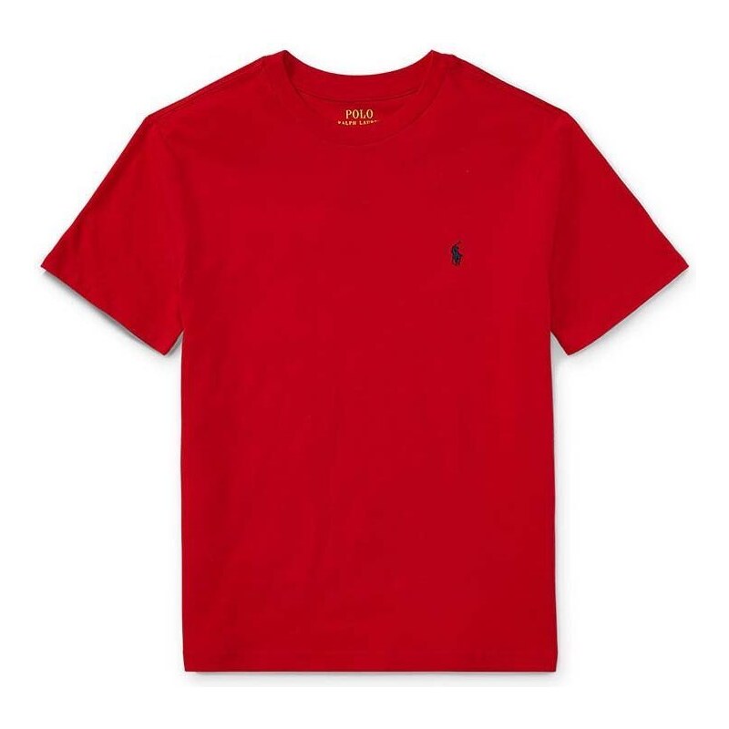Dětské bavlněné tričko Polo Ralph Lauren červená barva