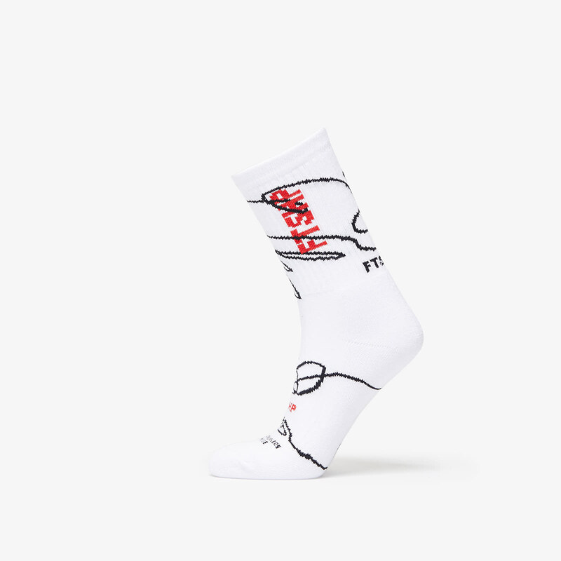 Pánské ponožky Footshop The Skateboard Socks White/ Red