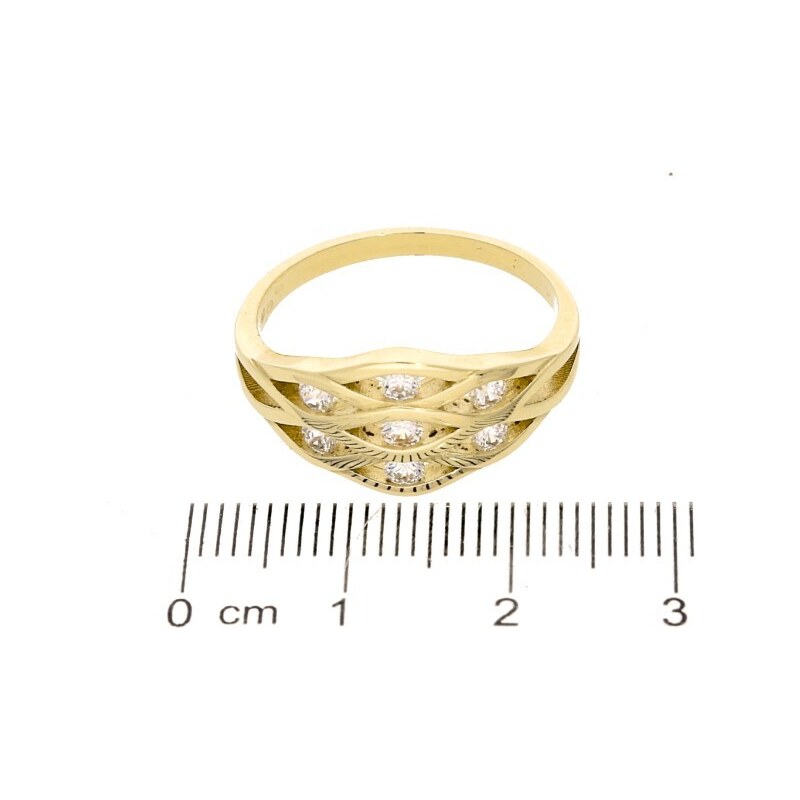 Goldstore Zlatý prsten kulaté bílé zirkony
