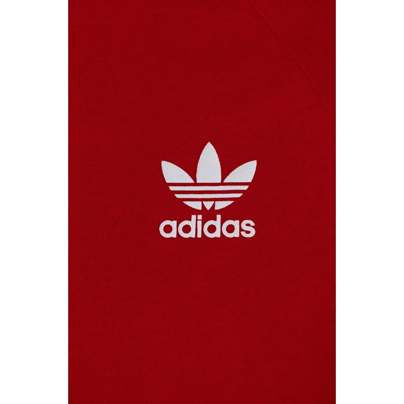 Dětské bavlněné šaty adidas Originals červená barva, midi