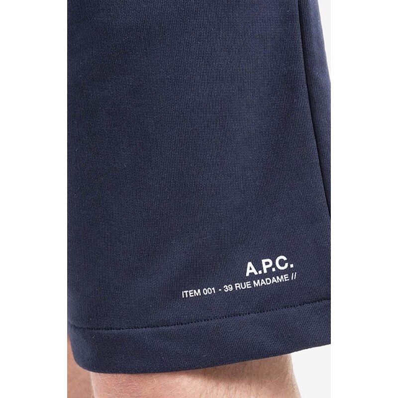 Bavlněné šortky A.P.C. Item Short COEAS-H10148 BLACK tmavomodrá barva