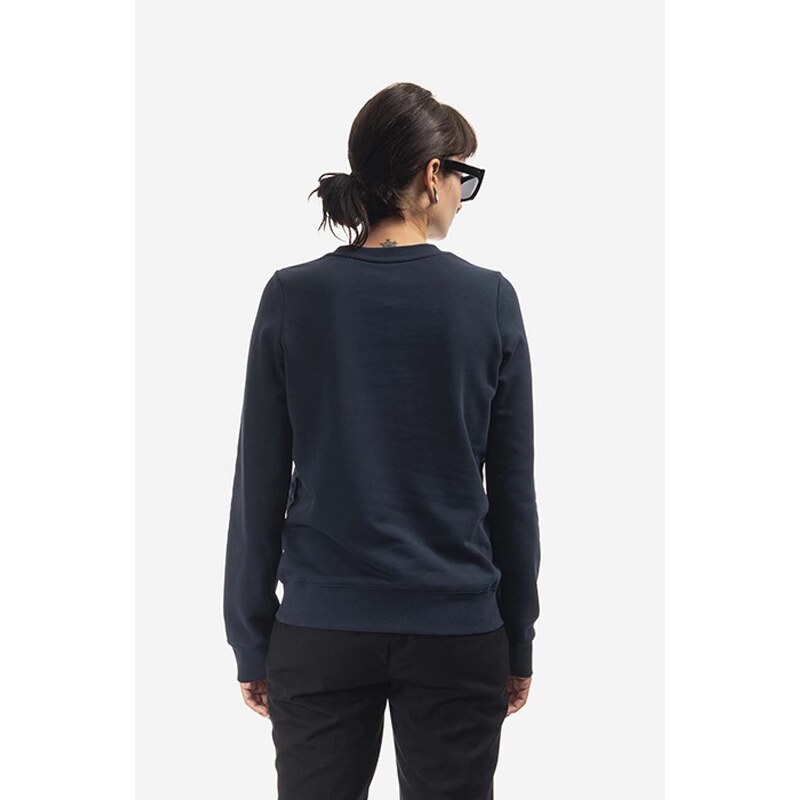 Bavlněná mikina A.P.C. Sweat Tina COEZD-F27561 MARINE dámská, tmavomodrá barva, s aplikací