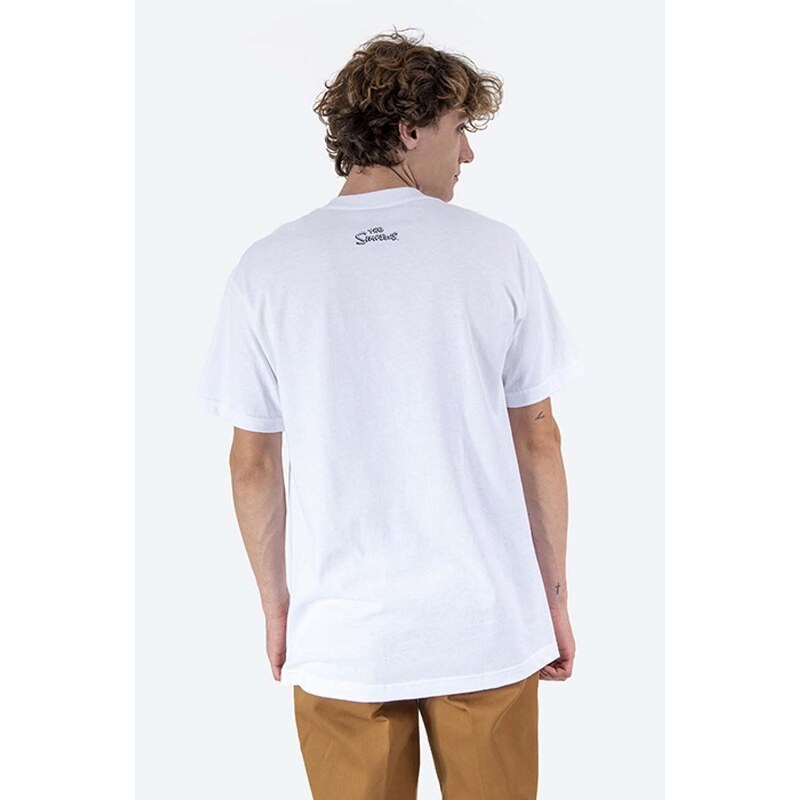 Bavlněné tričko Market Chinatown Market x The Simpsons Devil Arc T-shirt bílá barva, s potiskem, CTM1990342-white