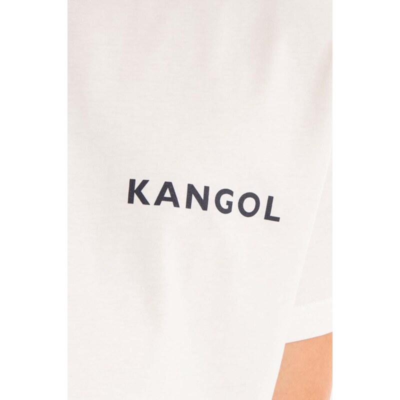 Bavlněné tričko Kangol Heritage Basic bílá barva, s potiskem, KLHB003-OFFWHITE