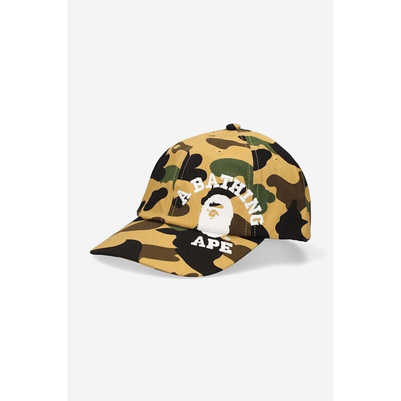 Bavlněná baseballová čepice A Bathing Ape žlutá barva, 001CPI801009M-YELLOW