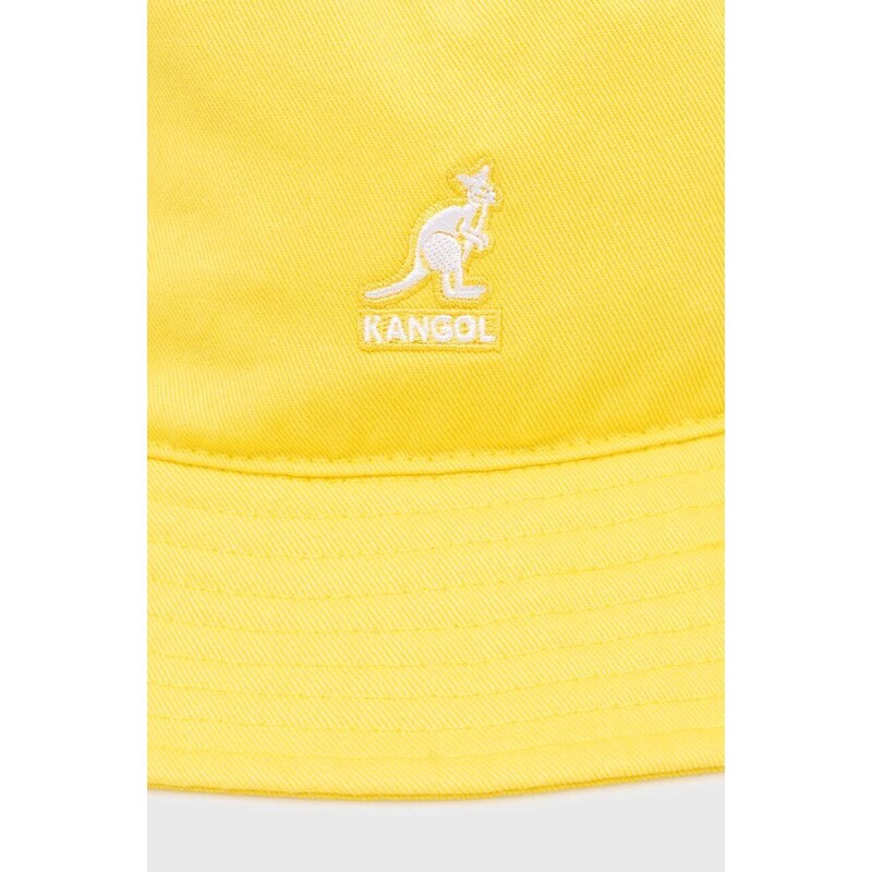 Bavlněný klobouk Kangol Washed Bucket žlutá barva, K4224HT-WHITE