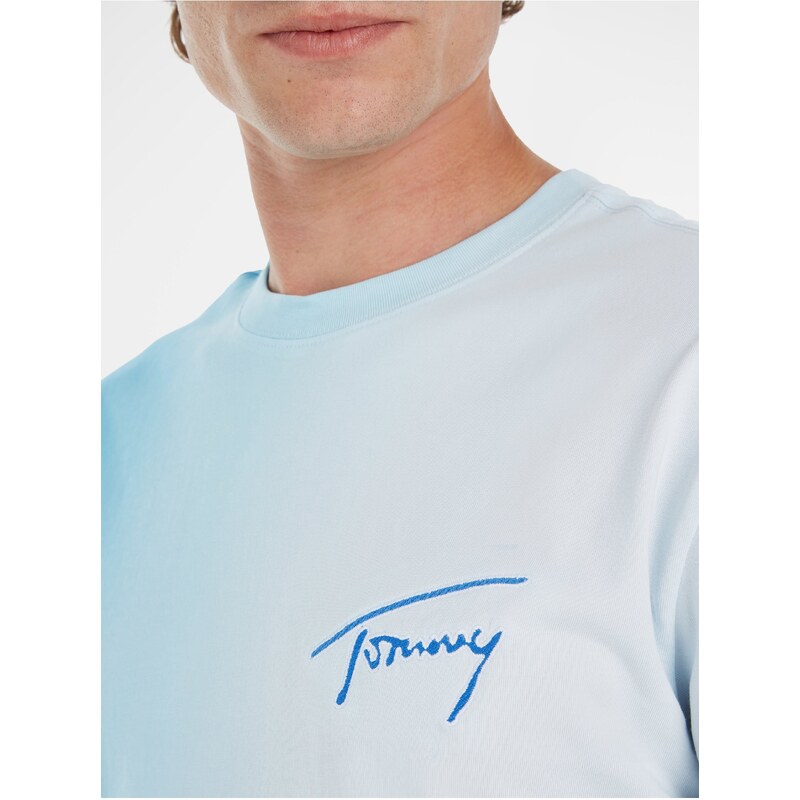 Tommy Hilfiger Světle modré pánské tričko Tommy Jeans - Pánské