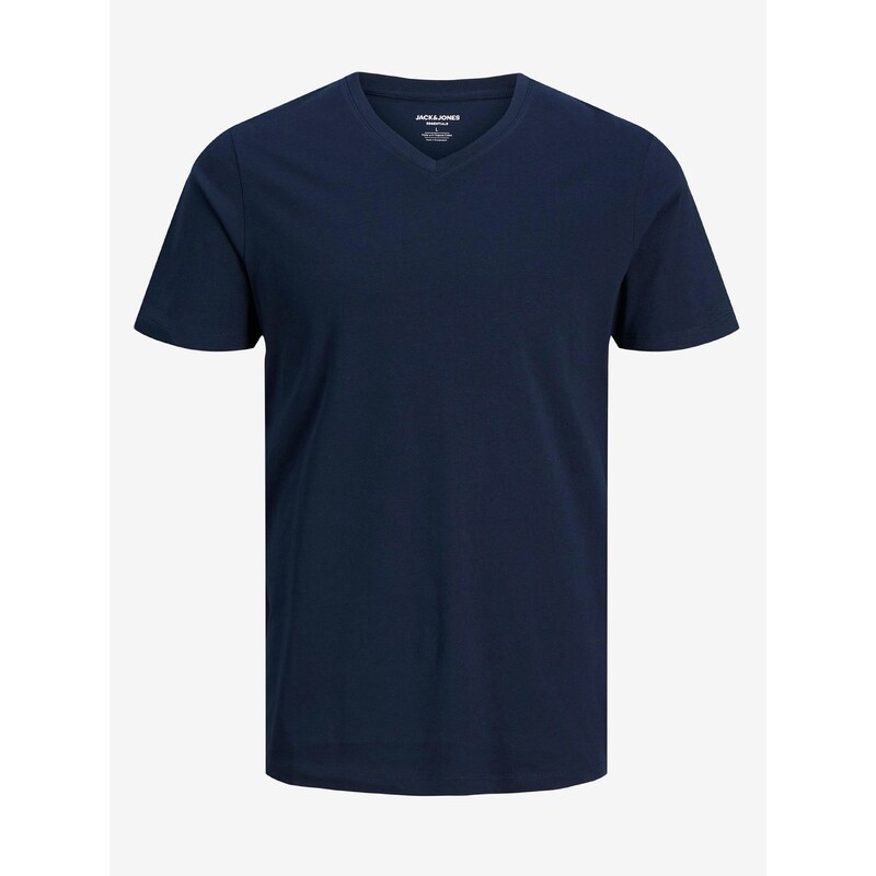 Tmavě modré pánské basic tričko Jack & Jones Organic - Pánské