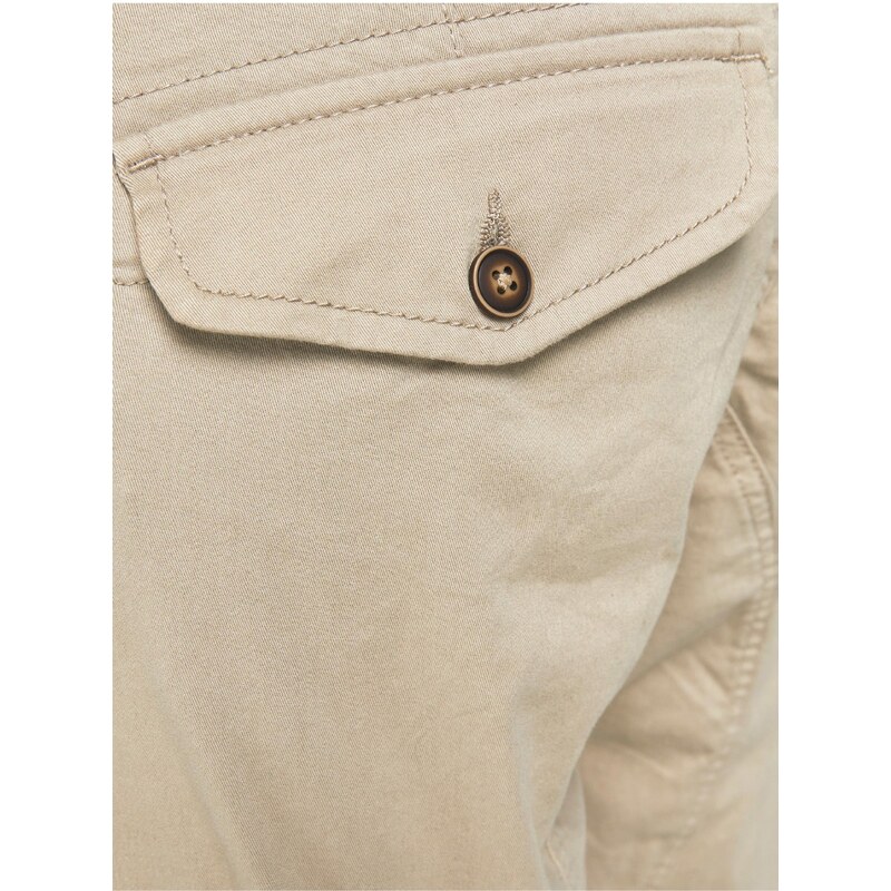 Béžové pánské kalhoty s kapsami Jack & Jones Paul - Pánské
