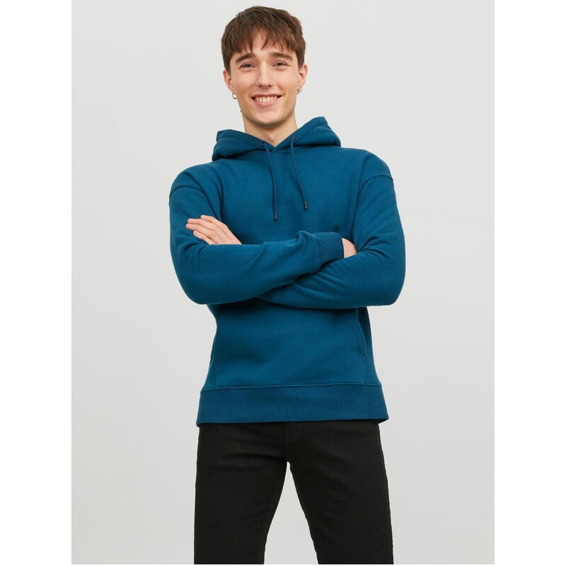 Modrá pánská basic mikina s kapucí Jack & Jones Star - Pánské