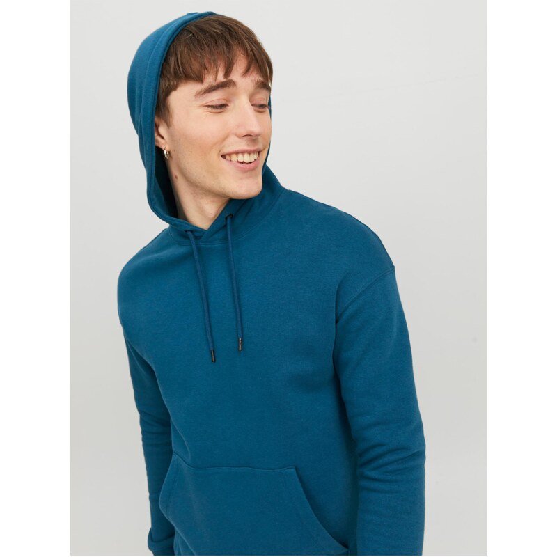 Modrá pánská basic mikina s kapucí Jack & Jones Star - Pánské