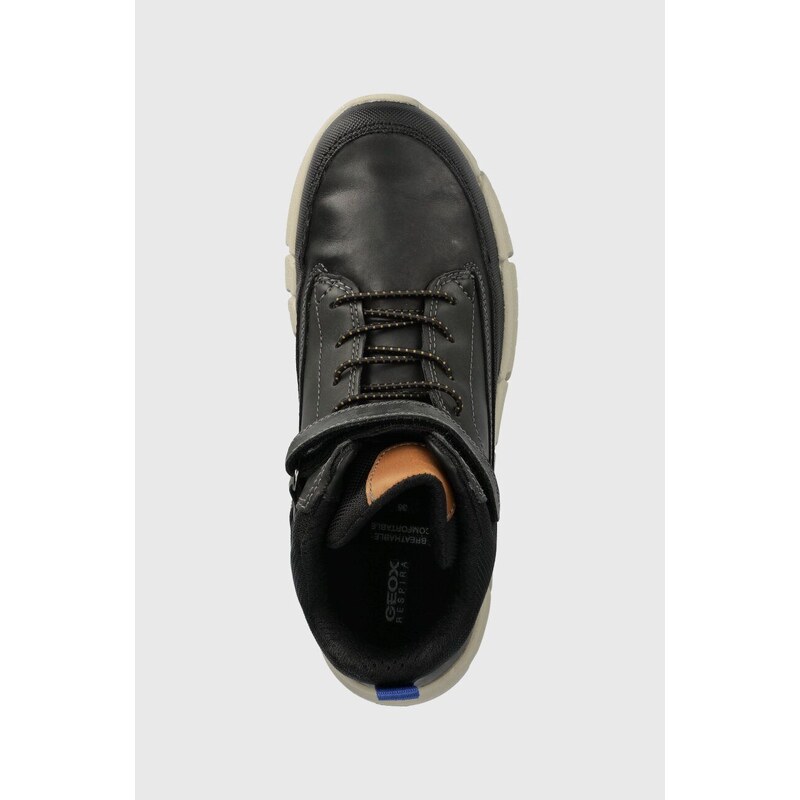 Dětské kožené sneakers boty Geox černá barva