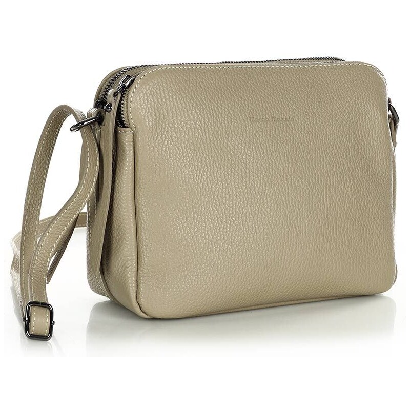 Kožené italské crossbody Kabelky od Hraběnky dvě komory; cappuccino