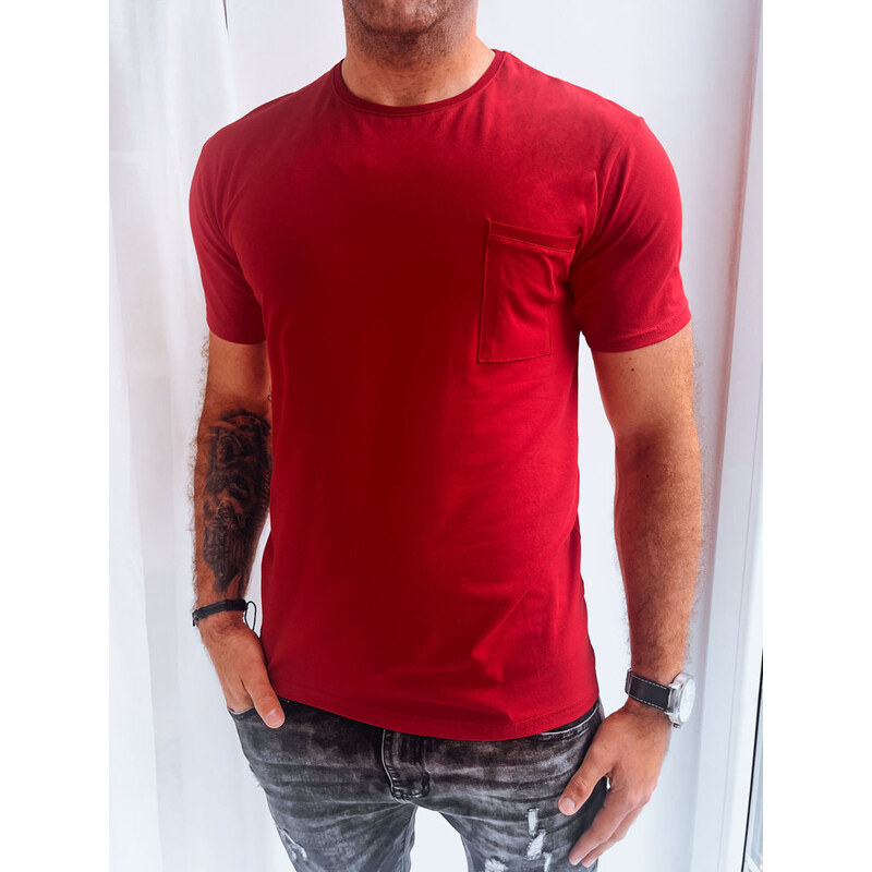 Hladké pánské tričko červené Dstreet