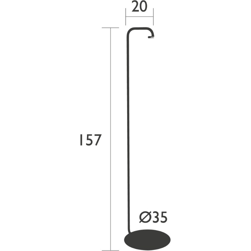 Muškátově šedý kovový stojan na lampu Fermob Balad 157 cm