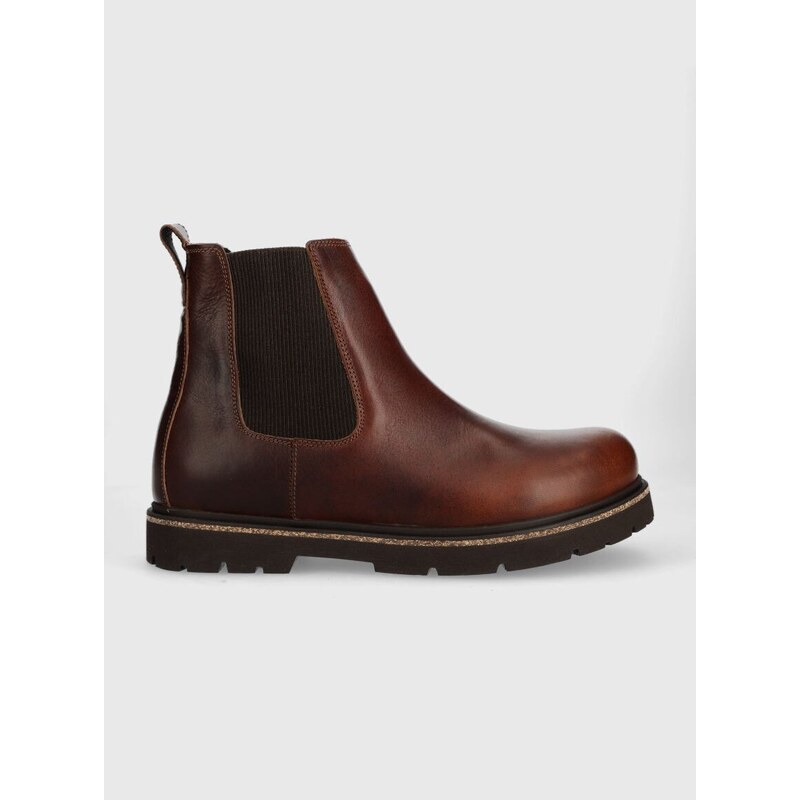 Kožené kotníkové boty Birkenstock Highwood pánské, hnědá barva, 1025718