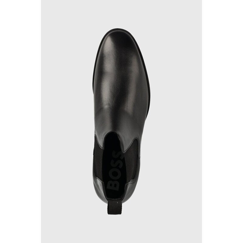 Kožené kotníkové boty BOSS Colby pánské, černá barva, 50498477