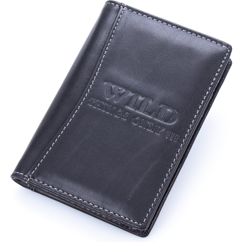 WILD Kožené pouzdro na doklady a karty černé 5521 83753452