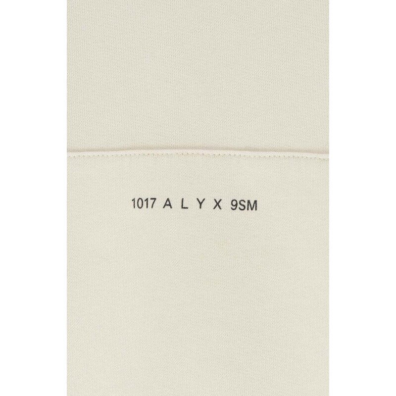 Bavlněná mikina 1017 ALYX 9SM Printed Logo Treated pánská, béžová barva, s kapucí, s potiskem, BLAFWBE03GRF-GREY