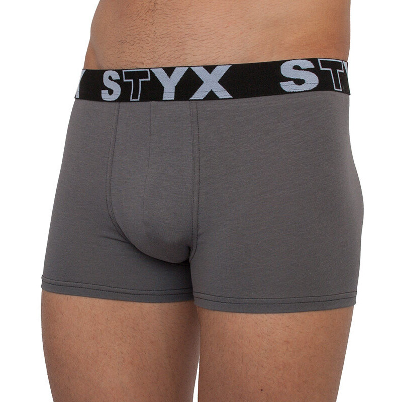 3PACK pánské boxerky Styx sportovní guma nadrozměr tmavě šedé (R10636363) 4