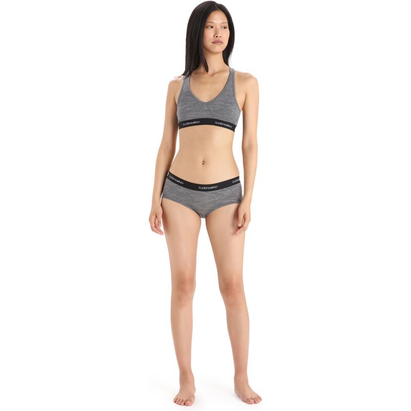 Dámská podprsenka ICEBREAKER Wmns Sprite Racerback Bra, Gritstone Heather velikost: L