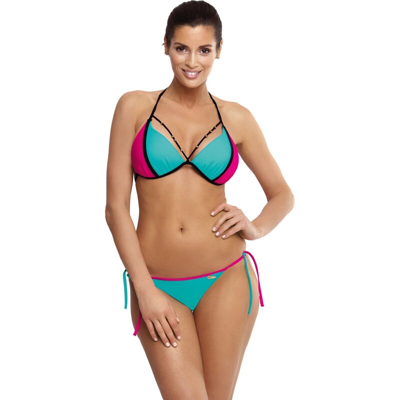 MARKO COLLECTION Tyrkysově-tmavě růžové bikiny Lara Caraibi