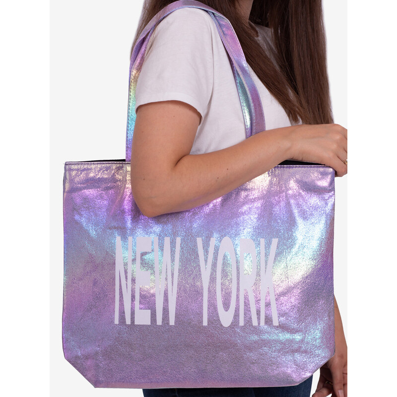 Shelvt Large fabric bag for women purple Shelovet