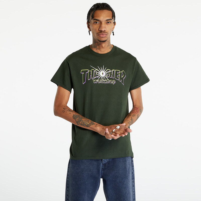Pánské tričko Thrasher x AWS Nova T-shirt Forest Green