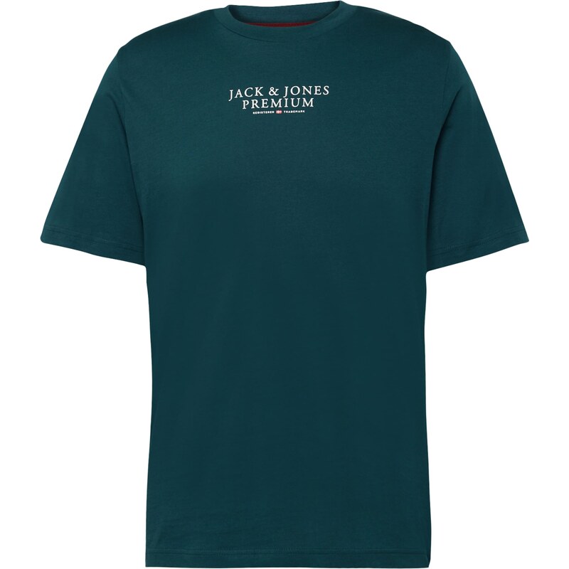 JACK & JONES Tričko Archie petrolejová / bílá