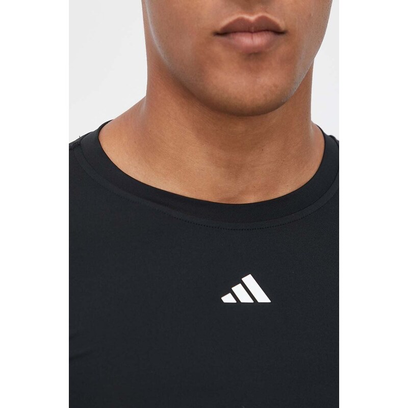 Tréninkové tričko s dlouhým rukávem adidas Performance Techfit černá barva, HK2336