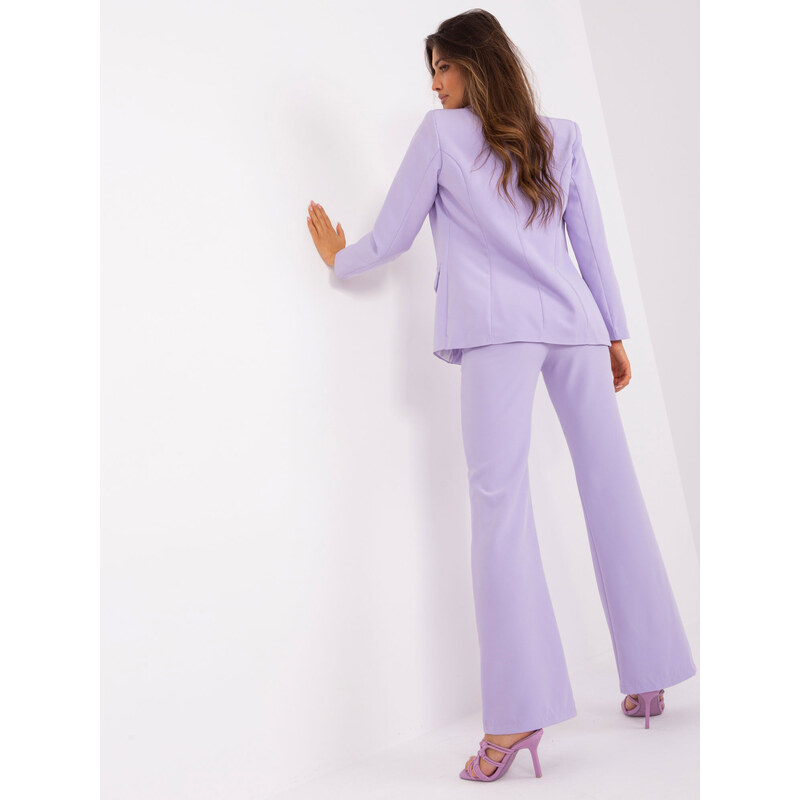 ITALY MODA Světle fialový elegantní komplet saka a kalhot -light purple Fialová
