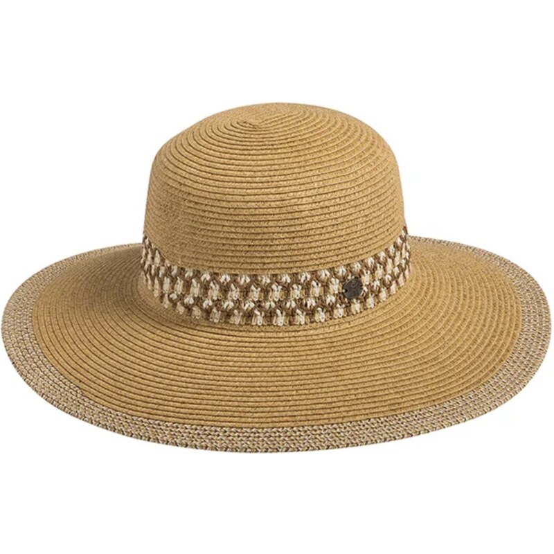 Dámský nemačkavý letní slaměný klobouk Big brim UV faktor 50 - Karfil