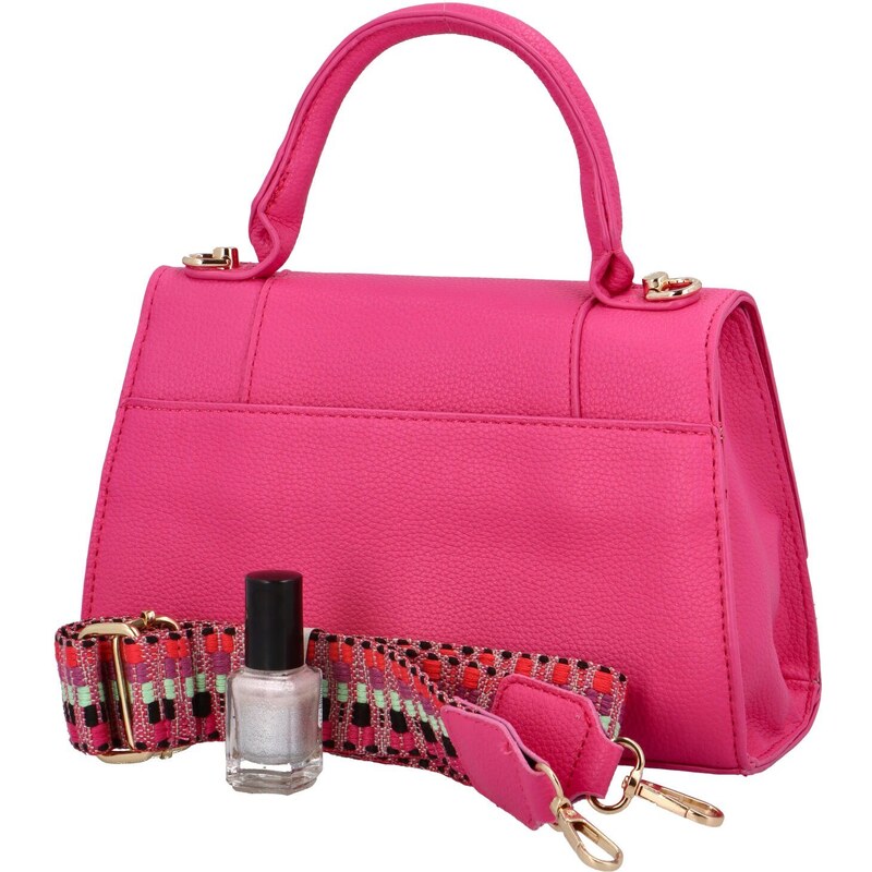 MaxFly Elegantní dámská koženková kabelka do ruky Lokera, výrazná růžová
