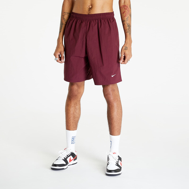 Pánské kraťasy Nike Solo Swoosh Woven Shorts Night Maroon/ White