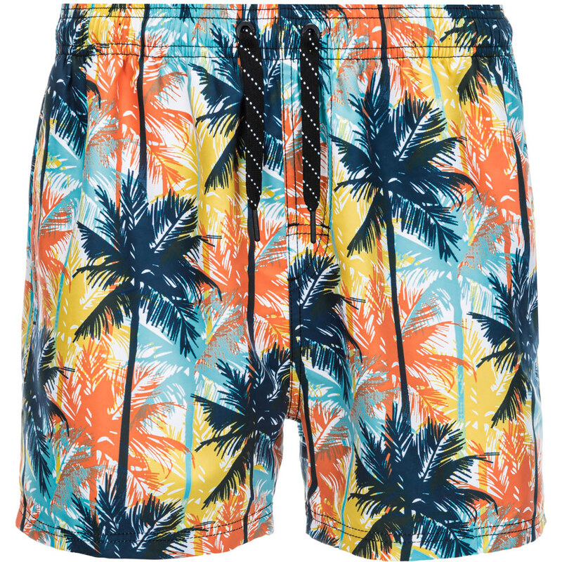 Ombre Clothing Pánské plavky s palmami - modré a oranžové V24 OM-SRBS-0125