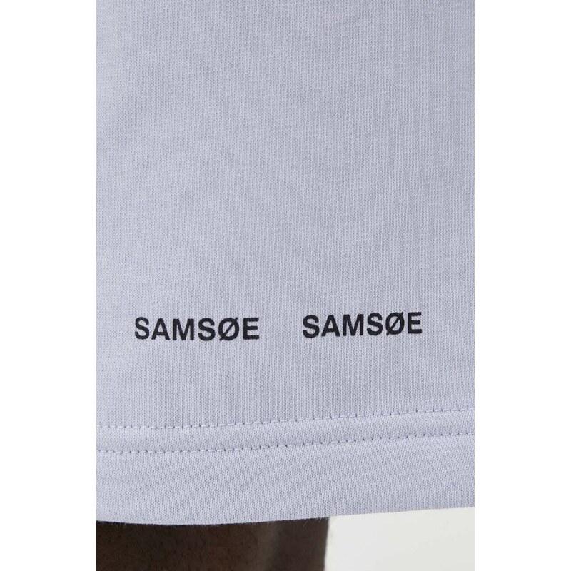 Bavlněné šortky Samsoe Samsoe fialová barva