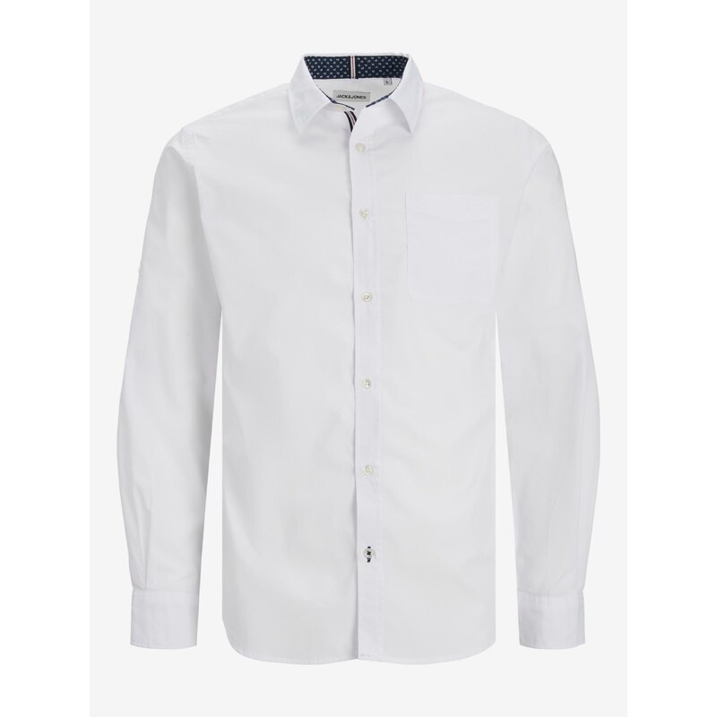 Bílá pánská košile Jack & Jones Plain - Pánské