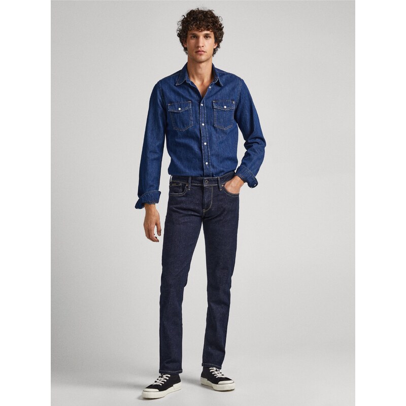 Tmavě modré pánské slim fit džíny Pepe Jeans Hatch - Pánské