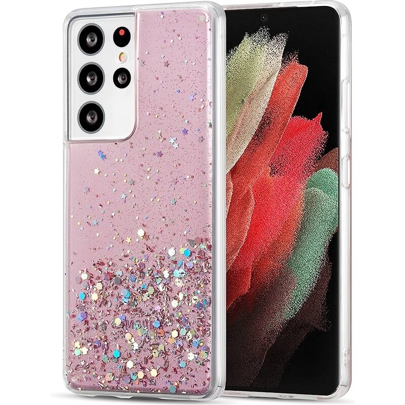 WOZINSKY Wozinsky Star Glitter silikonové pouzdro pro Samsung Galaxy S30 Ultra růžová