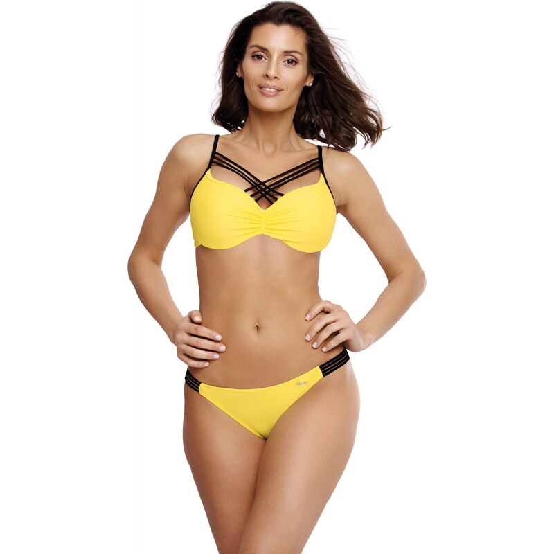 MARKO COLLECTION Žluté bikiny s černými pásky Electra Tweety M