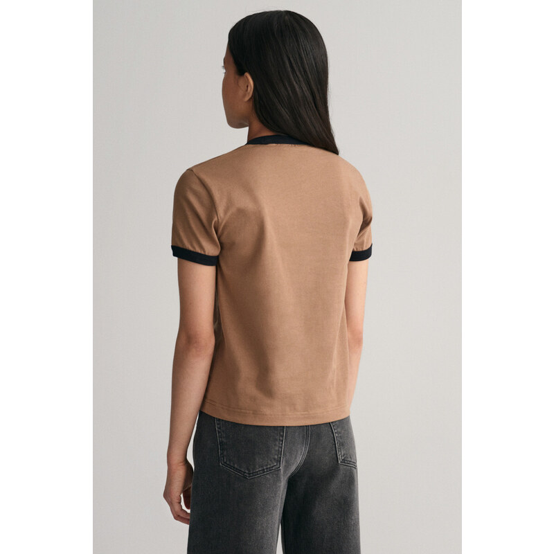 TRIČKO GANT CROPPED GANT USA SS T-SHIRT hnědá 122/128