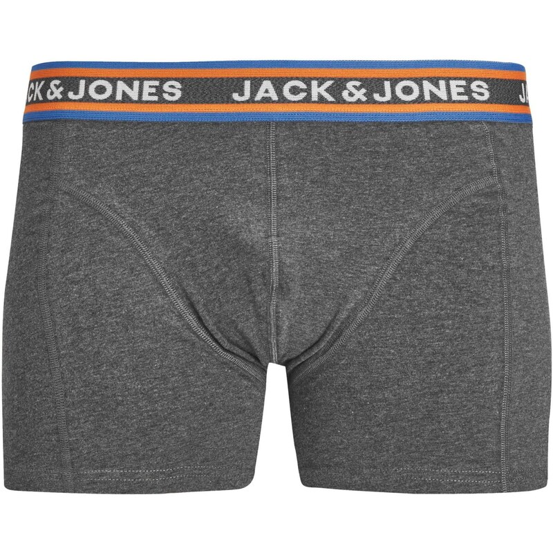 JACK & JONES Boxerky 'MYLE' námořnická modř / šedá / oranžová / bílá